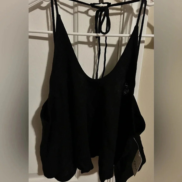 Free People Black Knit Halter Tank NWT Size M - Picture 3 of 8